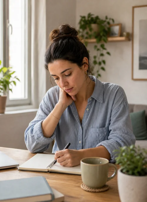 mujer con síntomas de ansiedad generalizada