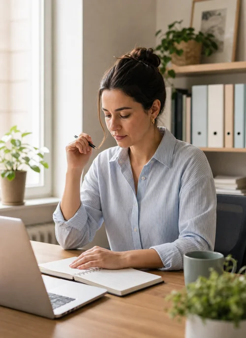 persona con síntomas de ansiedad laboral